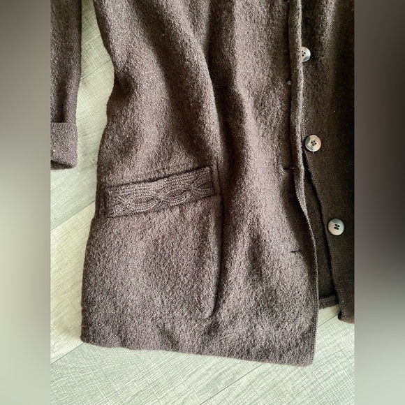 Virgin wool cardigan shacket - Picture 3 of 7